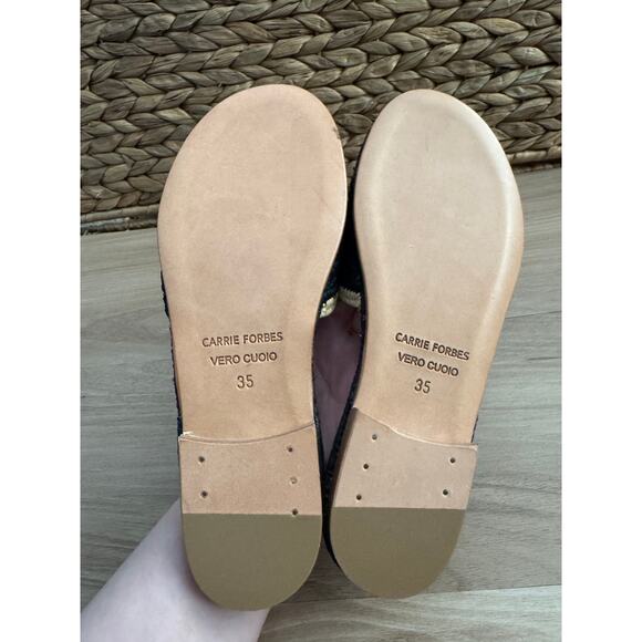 NIB! Carrie Forbes Adam Pom raffia Slide Sandals - Picture 7 of 8